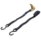 Cinta para Amarração com Catraca Poliéster 25mmx1,7m até 0,4T Preto 1 catraca e 2 ganchos Carbografite