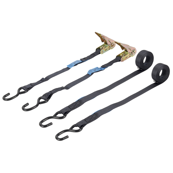 Cinta para Amarração com Catraca Poliéster 25mmx3m até 0,4T Preto 2 Cintas Carbografite