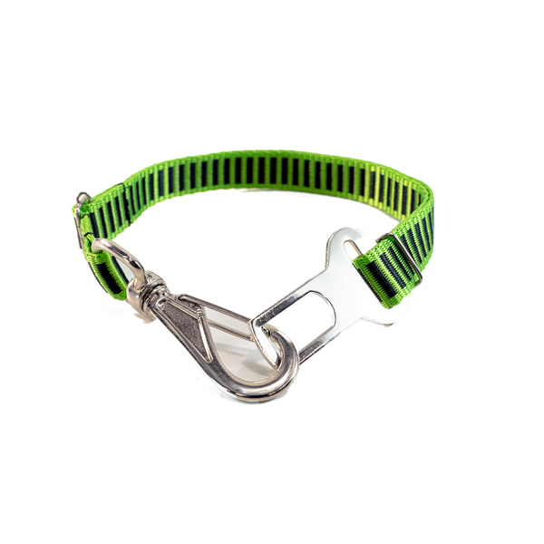 Cinto De Segurança Cachorro Smooty Pet M Listrado Verde/preto