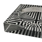 Cinzeiro De Vidro Preto E Branco 18cm Ah0586 Btc