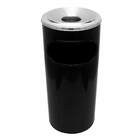 Cinzeiro Lixeira Plástica Jsn Com Aro Em Alumínio Preta 22l