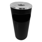 Cinzeiro Lixeira Plástica Jsn Com Aro Em Alumínio Preta 22l