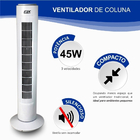 Circulador De Ar 220v Coluna 45w Com 3 Velocidade