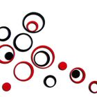 Círculos Decoração De Ambientes Mdf 3d 20 Peças Cores Preto E