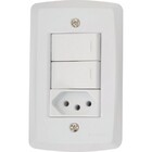 Cj 2 Interruptor Simples + 1 Tomada 20a 4x2 - Tramontina Lux2