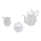 Cj 3pc P/ Chá De Porcelana Fancy Branco