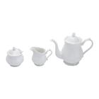 Cj 3pc P/ Chá De Porcelana Fancy Branco