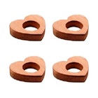Cj 4 Anéis P/ Guardanapo Coração Em Madeira Liptus - Woodart