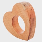 Cj 4 Anéis P/ Guardanapo Coração Em Madeira Liptus - Woodart