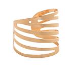 Cj 4 Anéis P/guardanapo Lyor De Aço Curves Dourado 4cm