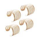 Cj 4 Anéis P/guardanapo Lyor De Aço Curves Dourado 4cm