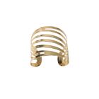 Cj 4 Anéis P/guardanapo Lyor De Aço Curves Dourado 4cm