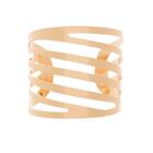 Cj 4 Anéis P/guardanapo Lyor De Aço Curves Dourado 4cm