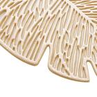 Cj 4 Porta-copos De Pvc Folha Dourado 13cm X 10cm