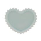 Cj 4 Pratos Porcelana Coração Beads Azul 12x10x1cm