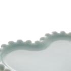 Cj 4 Pratos Porcelana Coração Beads Azul 12x10x1cm