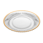 Cj 4 Pratos Rasos P/sobremesa De Cristal Canelado Imperatriz