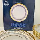 Cj 4 Pratos Rasos P/sobremesa De Cristal Canelado Imperatriz