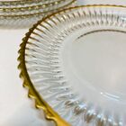 Cj 4 Pratos Rasos P/sobremesa De Cristal Canelado Imperatriz