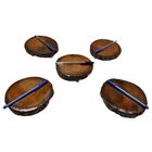 Cj 5 Bolachas De Tronco Envernizadas C/ Pezinho 14 X 13cm