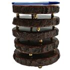 Cj 5 Bolachas De Tronco Envernizadas C/ Pezinho 14 X 13cm