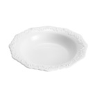 Cj 6 Pratos Fundos Durable Porcelain Em Alto Relevo Branco 21