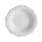 Cj 6 Pratos Fundos Durable Porcelain Em Alto Relevo Branco 21