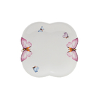 Cj 6 Pratos P/Sobremesa de Porcelana Branca Borboletas 19cm W
