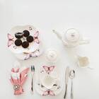 Cj 6 Xícaras P/Chá C/Pires de Porcelana Branca Borboletas 200