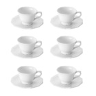 Cj 6 Xícaras P/chá C/pires De Porcelana Decorado Em Alto Rele