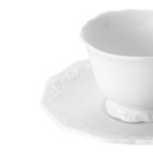 Cj 6 Xícaras P/chá C/pires De Porcelana Decorado Em Alto Rele