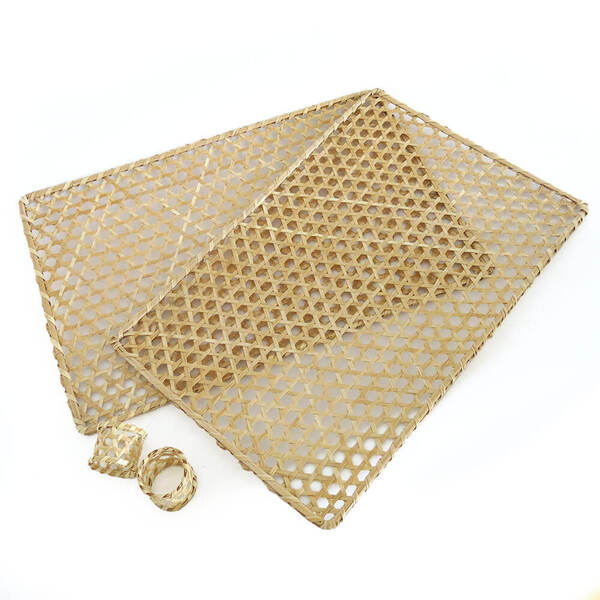 Cj. de Jogo Americano e Porta-guardanapos em Fibra de Canabra