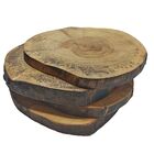 Cj C/ 4 Bolachas De Madeira Rústica Envernizada 22,5 X 22cm