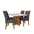 Cj Evora 120x90 Tp Mdf/vidro C/4 Cad Nature/cinza/off White