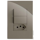 Cj Interruptor Duplo Paralelo + Tomada 10a 4x2 - Recta Fendi