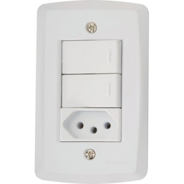 Cj Interruptor Duplo Paralelo + Tomada 10a 4x2 - Tramontina L