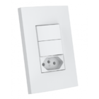 Cj Interruptor Duplo Paralelo + Tomada 10a - Enerbras Dubai -