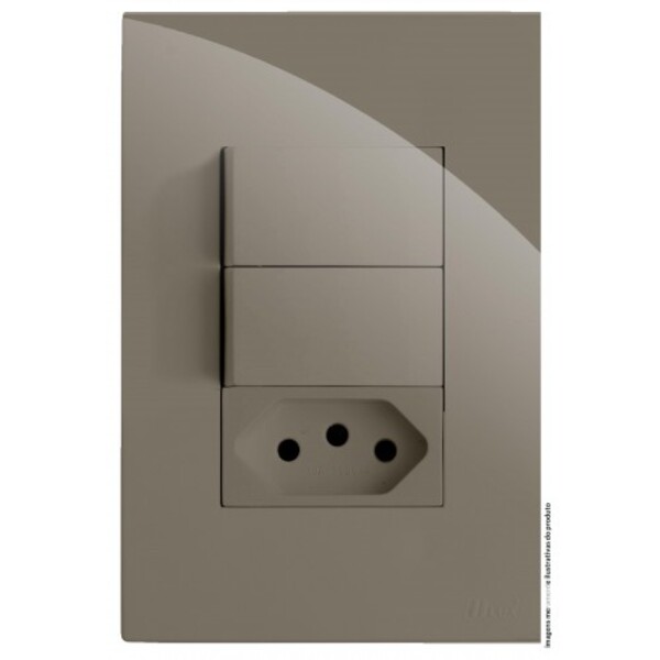 Cj Interruptor Duplo Paralelo + Tomada 20a 4x2 - Recta Fendi