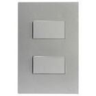 Cj Interruptor Duplo Simples 4x2  Recta Prata Satin Fosco - B