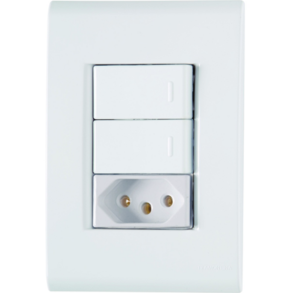 Cj Interruptor Duplo Simples + Tomada 20a 4x2  - Tramontina L