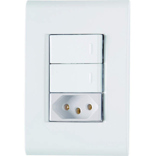 Cj Interruptor Duplo Simples + Tomada 20a 4x2  - Tramontina L