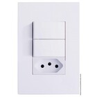 Cj Interruptor Duplo Simples + Tomada 20a  4x2 - Recta Branco