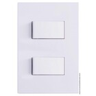 Cj Interruptor Duplo Simples Separado 4x2 - Recta Branco Glos