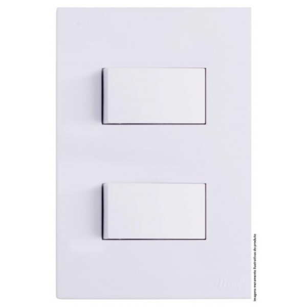 Cj Interruptor Duplo Simples Separado 4x2 - Recta Branco Glos