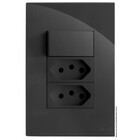 Cj Interruptor Paralelo + 2 Tomada 10a 4x2 - Recta Grafite Gl