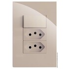 Cj Interruptor Paralelo + 2 Tomada 20a 4x2 - Recta Areia Glos