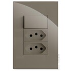 Cj Interruptor Paralelo + 2 Tomadas 20a 4x2 - Recta Fendi Glo