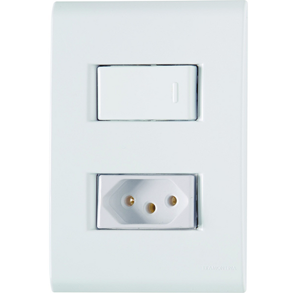 Cj Interruptor Paralelo + Tomada 10a 4x2  - Tramontina Liz -