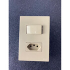 Cj Interruptor Paralelo + Tomada 10a 4x2 - Recta Areia Satin
