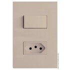 Cj Interruptor Paralelo + Tomada 20a 4x2 - Recta Areia Satin